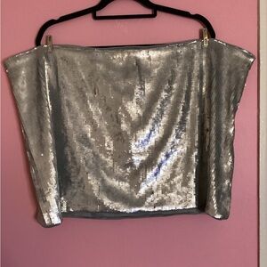 Future Collective Silver Sequin Skirt